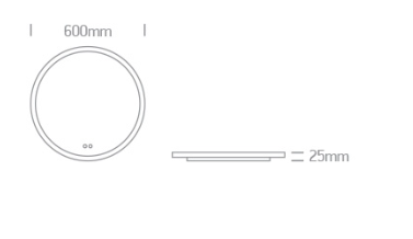 Sieninis šviestuvas 20W LED šviestuvas- veidrodis, 3000-6500K, dimeriuojamas, 60208