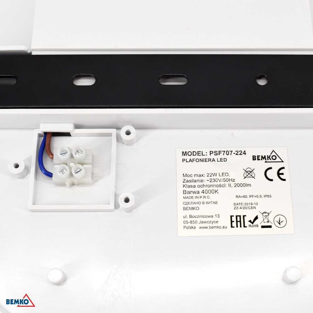 Bemko 22W LED plafonas DIANA, baltas, 4000K, IP66