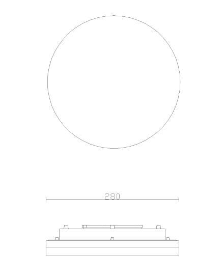 24W LED paviršinis šviestuvas SIRIUS, baltas, 3000K, IP54