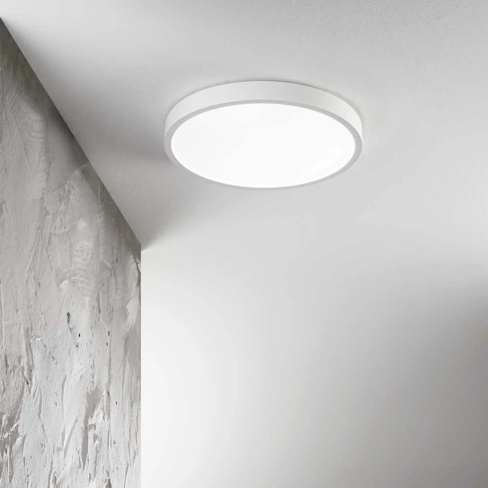 Lubinis šviestuvas Ideal Lux 26W LED plafonas RAY, baltas, 3000/4000K, IP44, 318264