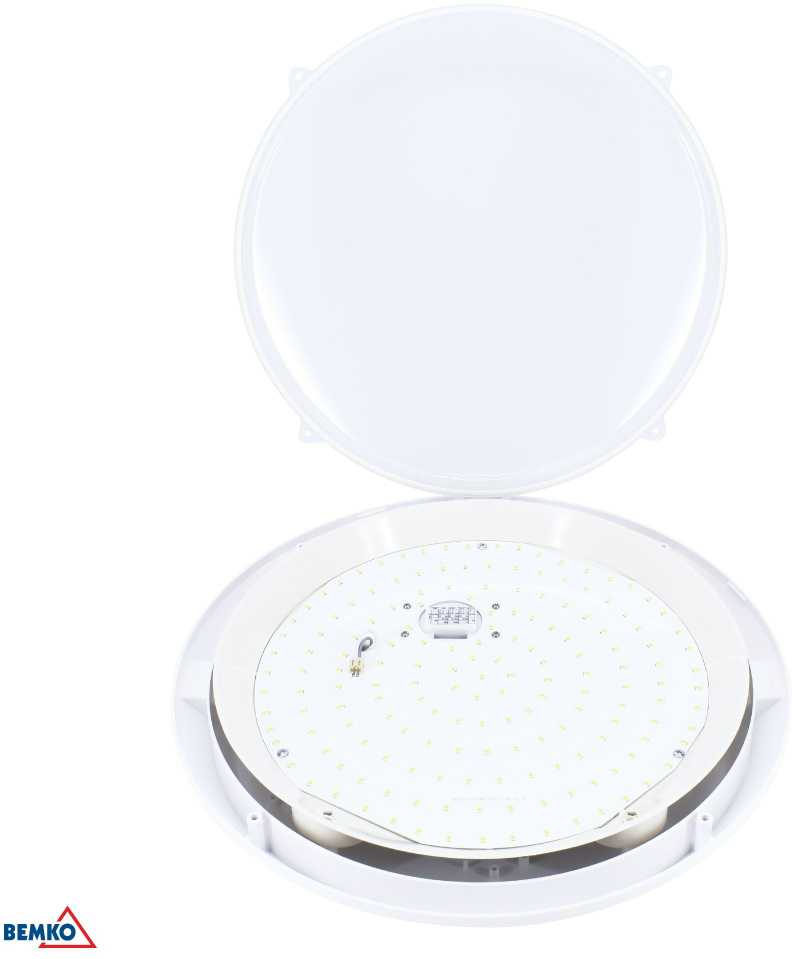 Lubinis šviestuvas Bemko 30W LED plafonas su judesio davikliu GABI, baltas, 4000K, IP66, 120°