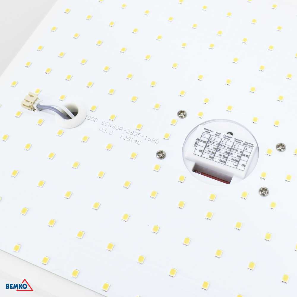Bemko 30W LED plafonas su judesio davikliu GABI, baltas, 4000K, IP66, 120°