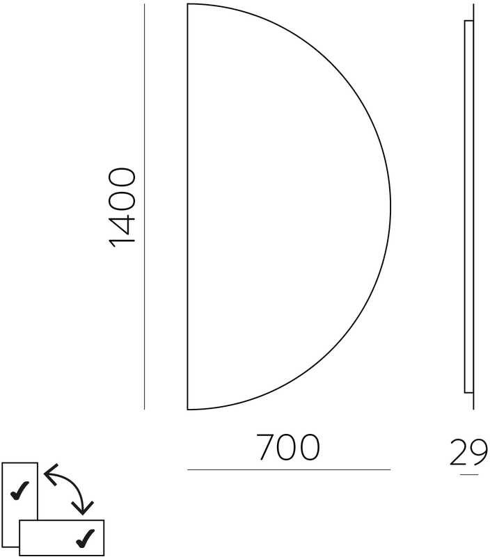 Sieninis šviestuvas 31W LED šviestuvas - veidrodis CLAIR, chromo sp., 3000K, IP44, A4049000