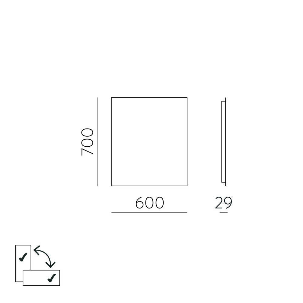 Sieninis šviestuvas 34W LED šviestuvas - veidrodis ESTELA, chromo sp., 3000K, IP44, A9439000