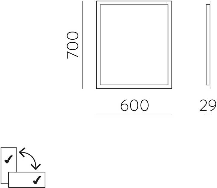 Sieninis šviestuvas 34W LED šviestuvas - veidrodis AMANZI, chromo sp., 3000K, IP44, A3596002