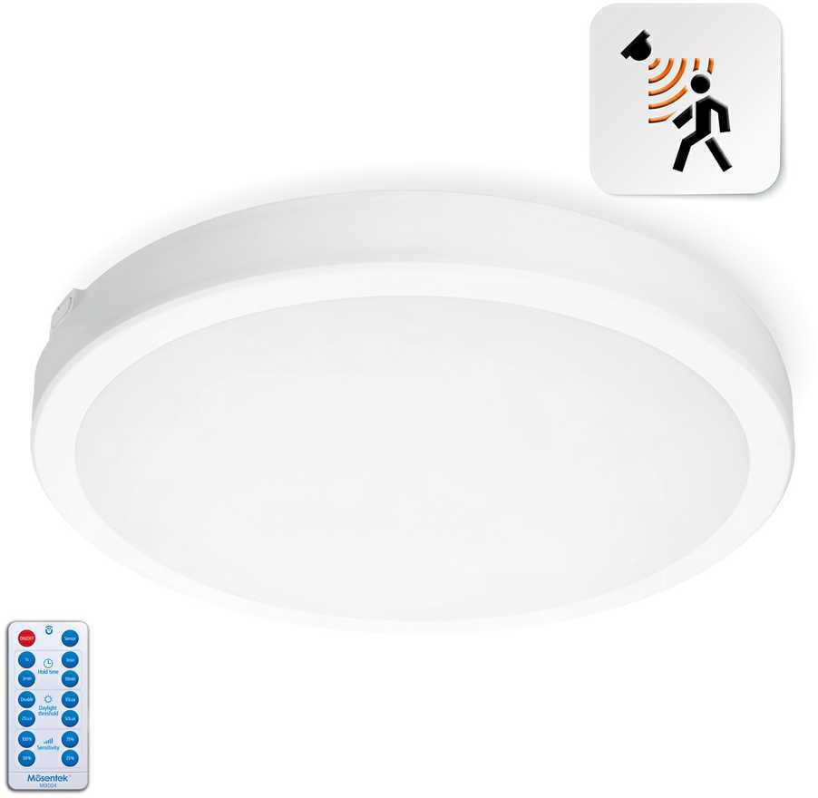 36W LED paviršinis šviestuvas NAIROS PREMIUM G2, baltas, 3000K/4000K/6500K, su judesio davikliu
