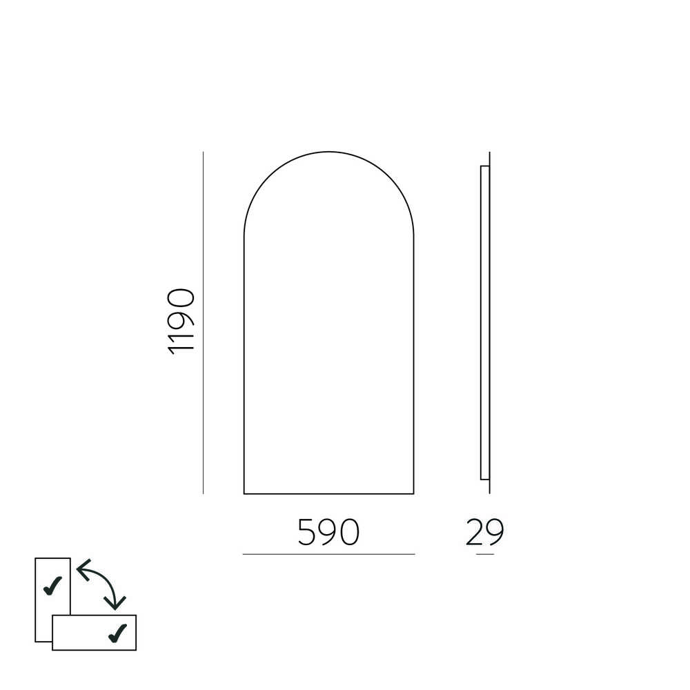 Sieninis šviestuvas 46W LED šviestuvas - veidrodis GIORGIA, chromo sp., 3000K, IP44, A3994000