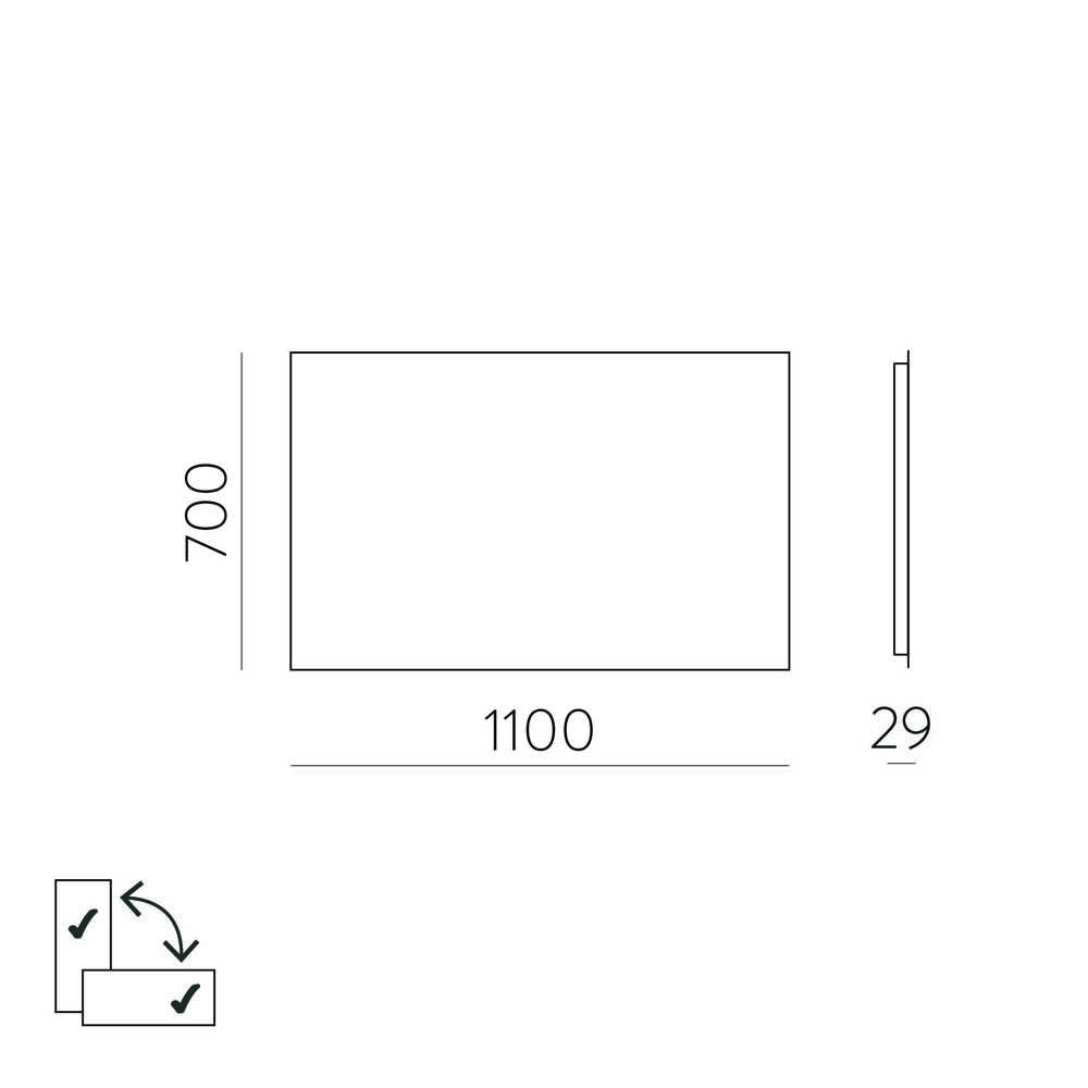 Sieninis šviestuvas 49W LED šviestuvas - veidrodis ESTELA, chromo sp., 3000K, IP44, A9439200