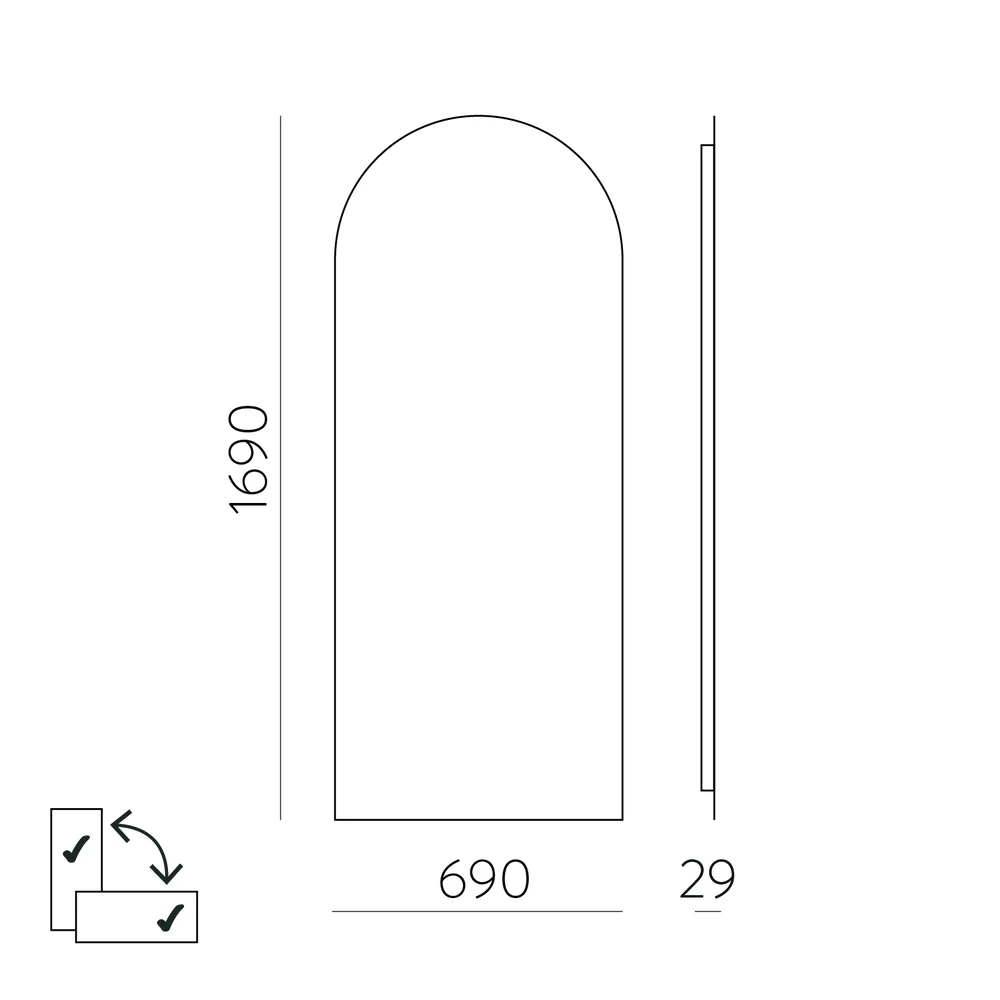 Sieninis šviestuvas 63W LED šviestuvas - veidrodis GIORGIA, chromo sp., 3000K, IP44, A3994100