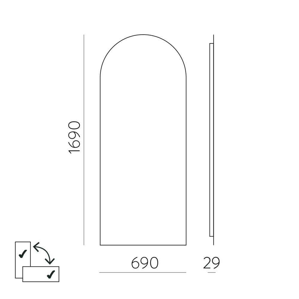 Sieninis šviestuvas 63W LED šviestuvas - veidrodis GIORGIA, chromo sp., 3000K, IP44, A3994100