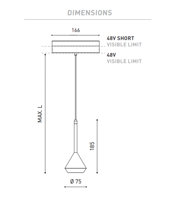 6,5W pakabinamas šviestuvas į magnetinį bėgelį SPIN 48V, 3000K, 2m, DALI, juodas
