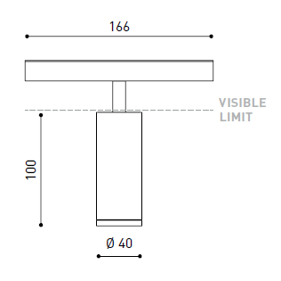 Sieninis šviestuvas 6,5W šviestuvas TOP į magnetines sistemas, 3000K, IP20, juodas, DALI