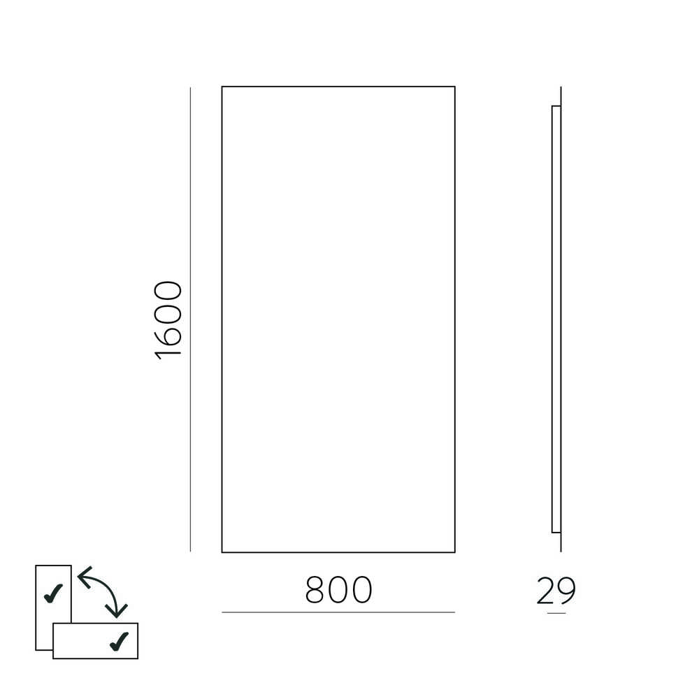 Sieninis šviestuvas 68W LED šviestuvas - veidrodis ESTELA, chromo sp., 3000K, IP44, A9439300
