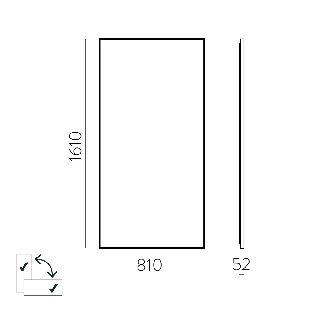 Sieninis šviestuvas 68W LED šviestuvas - veidrodis ESTELA, juodas, 3000K, IP44, A9439300N