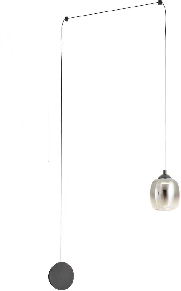 Sieninis šviestuvas 6W LED sieninis/pakabinamas šviestuvas KHADI, juodos/dūmų sp., 3000K, 01-3484