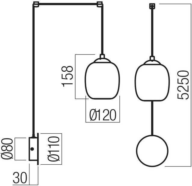Sieninis šviestuvas 6W LED sieninis/pakabinamas šviestuvas KHADI, juodos/dūmų sp., 3000K, 01-3484