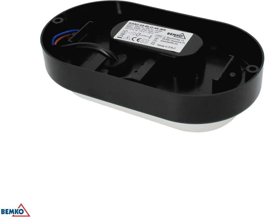 Lubinis šviestuvas Bemko 8W LED plafonas KANLO, juodas, 4000K, IP54, 120°