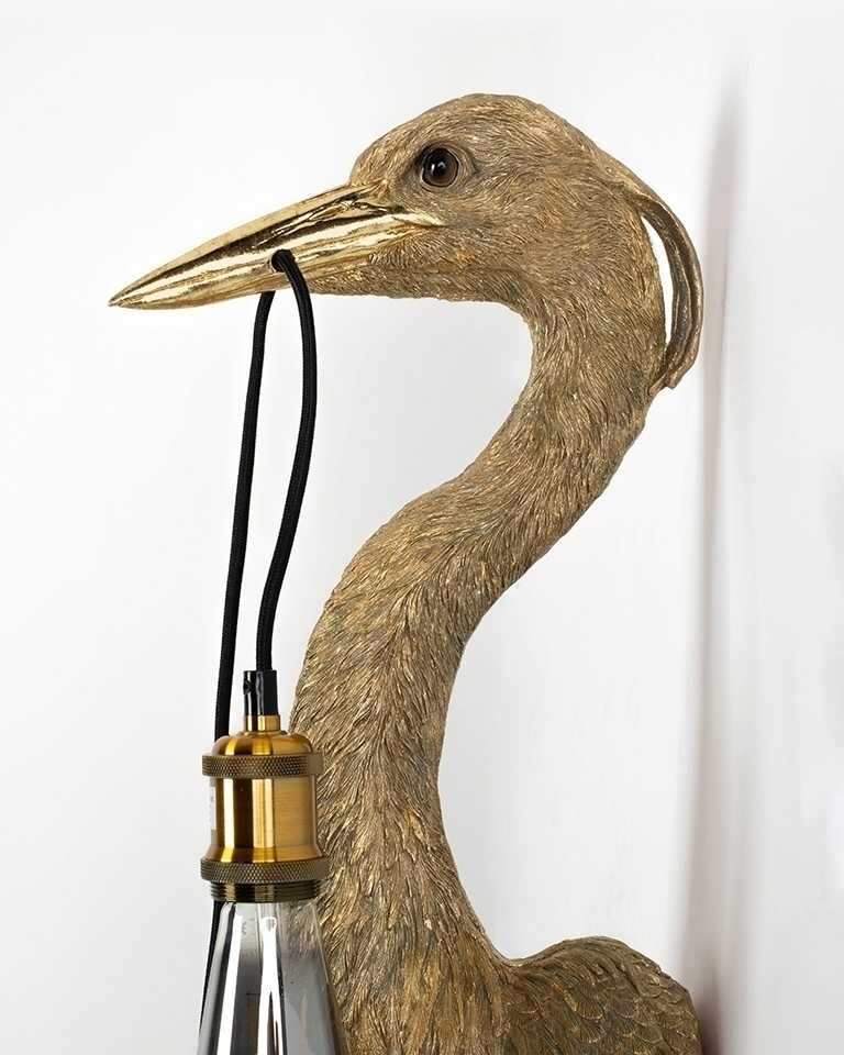 Sieninis šviestuvas ANIMAL HERON, E27, aukso sp.