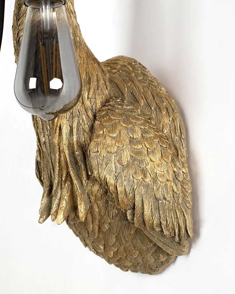Sieninis šviestuvas ANIMAL HERON, E27, aukso sp.