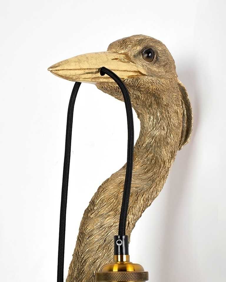 Sieninis šviestuvas ANIMAL HERON, E27, aukso sp.