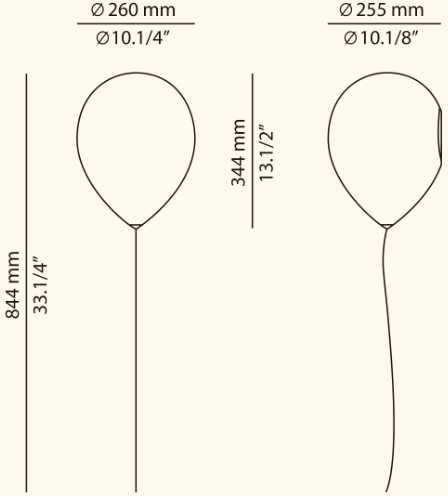 Sieninis šviestuvas BALLOON, E27, baltas, su jungikliu