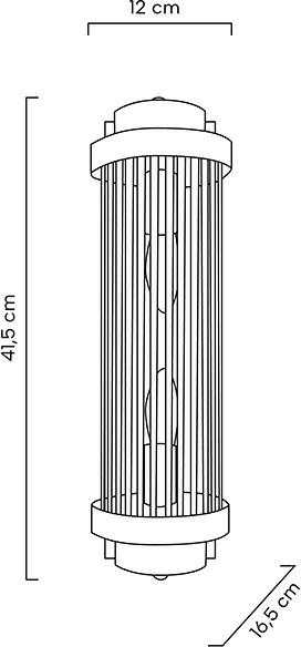 Sieninis šviestuvas COLUMN 40, 2xE14, aukso sp.