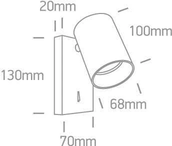 Sieninis šviestuvas, GU10, baltas, 65105NA/W