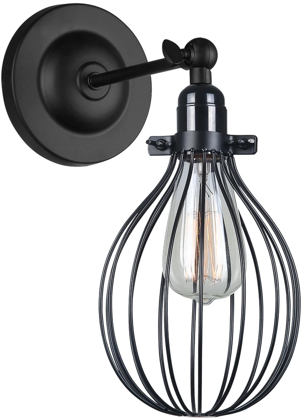 Lubinis šviestuvas Netlighting Sieninis šviestuvas LESTO, 1xE27, juodas