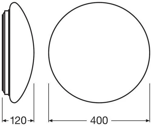 Sieninis šviestuvas Osram Plafonas CIRCULAR 400, su judesio davikliu 24 W 3000 K IP44 WT