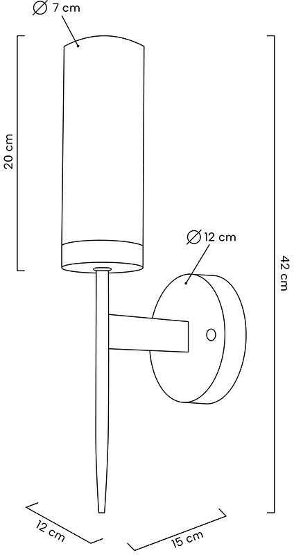 Sieninis šviestuvas TORCH, E14, aukso sp.
