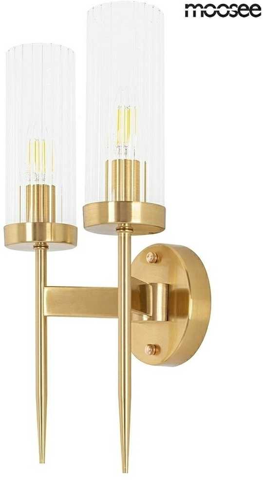Sieninis šviestuvas TORCH TWIN, 2xE14, aukso sp.