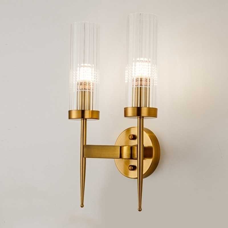Sieninis šviestuvas TORCH TWIN, 2xE14, aukso sp.
