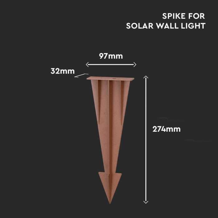 V-tac Sodo šviestuvo smaigas, rudas, 274mm