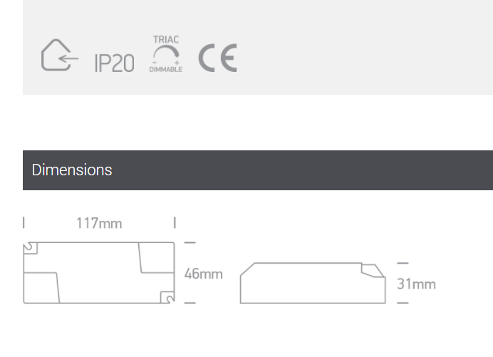 21-29,4W 550/600/650/700mA LED maitinimo šaltinis, dimeriuojamas, 89030UT