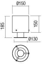 Stalo šviestuvas LOU, E27, juodos/dūmų sp., 01-2010