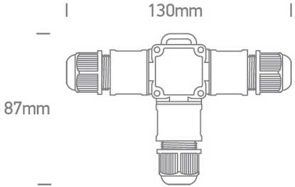 Sujungimo dėžutė, 3 polių, juoda, IP67, 0802A