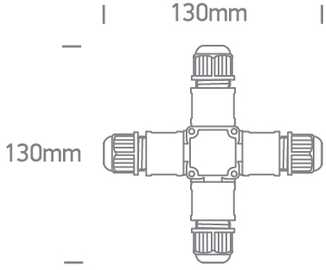 Sujungimo dėžutė, 4 polių, juoda, IP67, 0802C