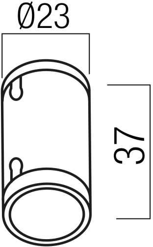 Šviečiančio kabelio XLOOP 18MM sujungimo elementas, juodas
