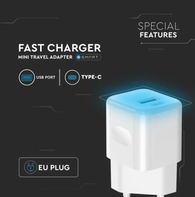 USB adapteris į kištukinį lizdą, baltas