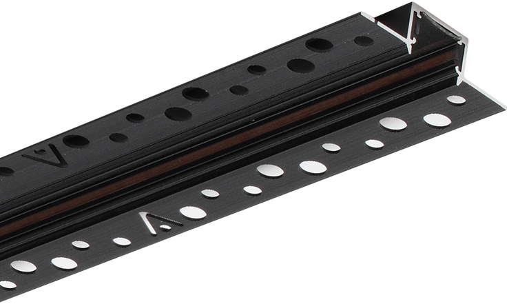 Užglaistomas magnetinės sistemos STICK bėgelis, juodas, 1m, 329598
