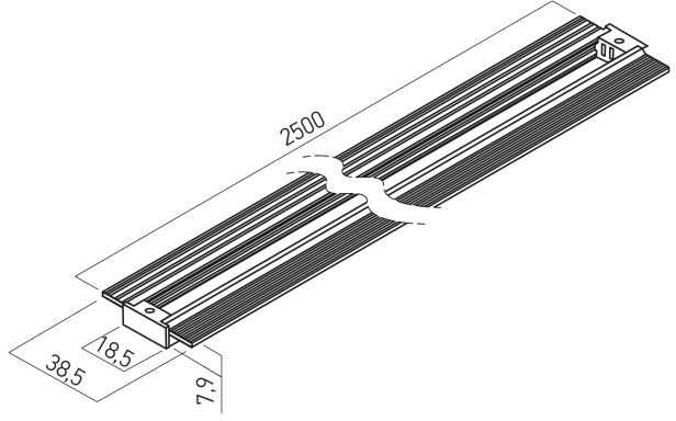 Užglaistomas magnetinės sistemos XNEO bėgelis, 24V, juodas, 2,5m