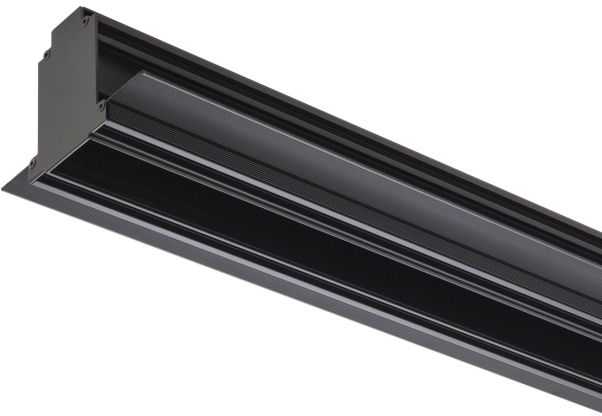 Užglaistomas magnetinės sistemos XTRIM M RECESSED bėgelis, 48V, juodas, 2,5m