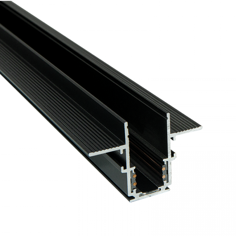 Užglaistomas magnetinės sistemos ZAMBELIS MAGNETIC bėgelis, 48V, juodas, 2m, 22274B-2