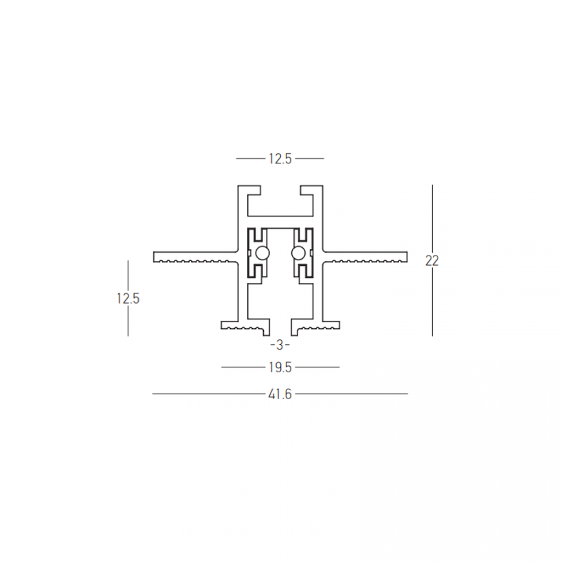 Užglaistomas magnetinės sistemos ZAMBELIS MAGNETIC 3MM bėgelis, baltas, TRIAC/DALI, 48V, 3m, 25130-W