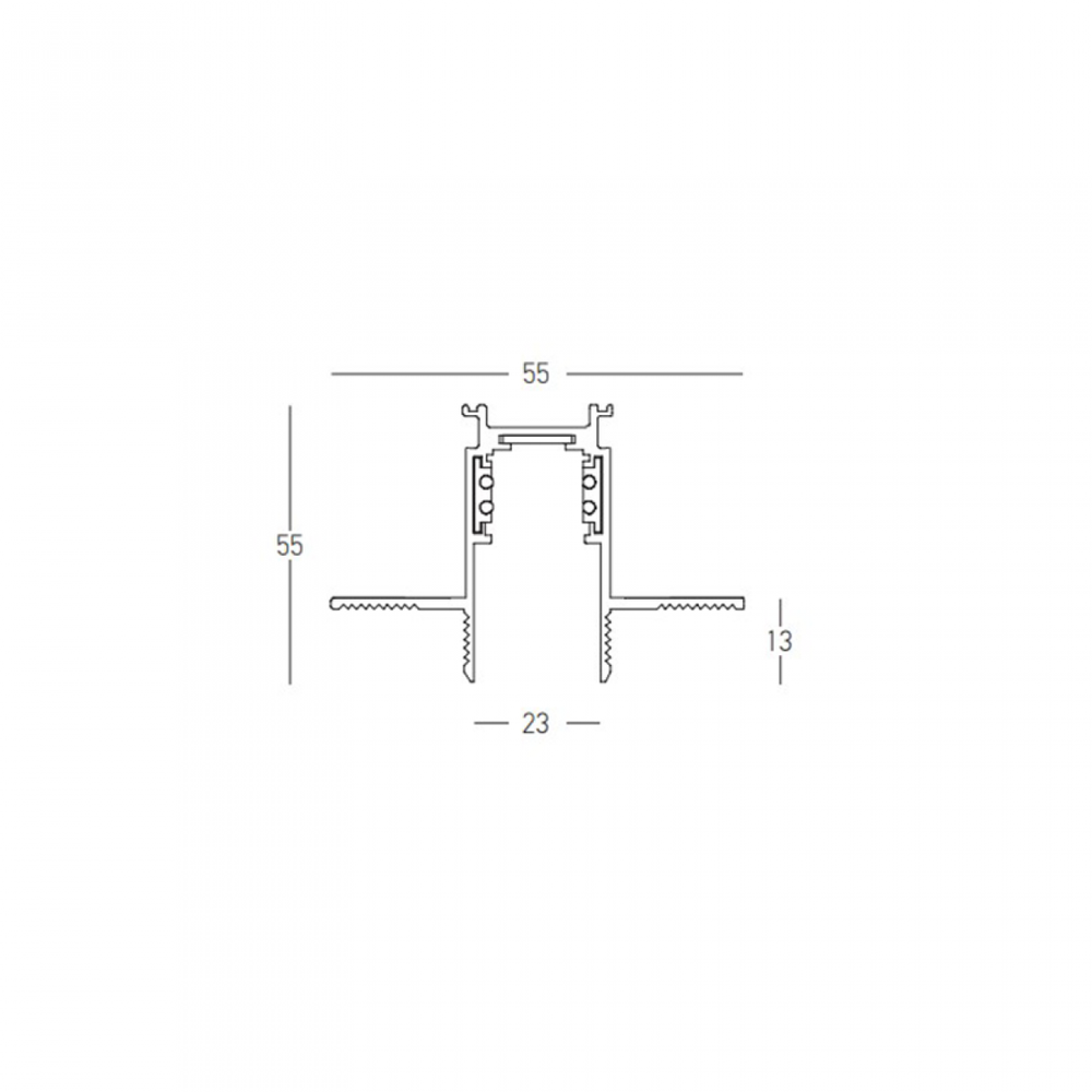 Užglaistomas magnetinės sistemos ZAMBELIS MAGNETIC bėgelis, 48V, juodas, 2m, 22274B-2