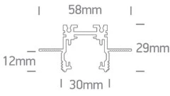 Užglaistomas magnetinių sistemų bėgelis MINI, juodas, 1m, 42001ATR/B
