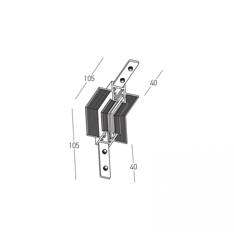 Užglaistomo magnetinės sistemos ZAMBELIS MAGNETIC 3MM bėgelio vertikalus kampinis sujungimas, juodas, TRIAC/DALI, 25134