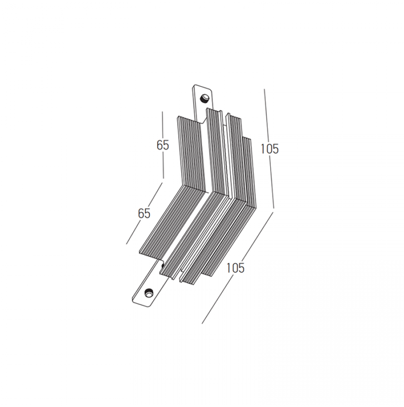 Užglaistomo magnetinės sistemos ZAMBELIS MAGNETIC 3MM bėgelio vertikalus kampinis sujungimas, juodas, TRIAC/DALI, 25135