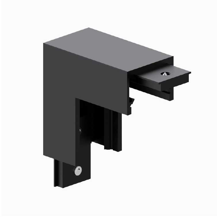 Vertikali mechaninė jungtis, skirta magnetiniam bėgeliui SLIM MAGNETIC, juoda, 02/0513