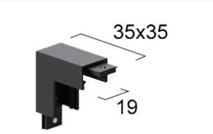 Vertikali mechaninė jungtis, skirta magnetiniam bėgeliui SLIM MAGNETIC, juoda, 02/0513